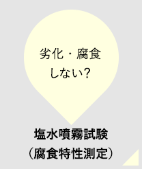 劣化・腐食しない？塩水噴霧試験（腐食特性測定）