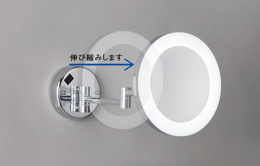 LED拡大鏡（拡大倍率3倍)丸型GBK022クロームメッキ
