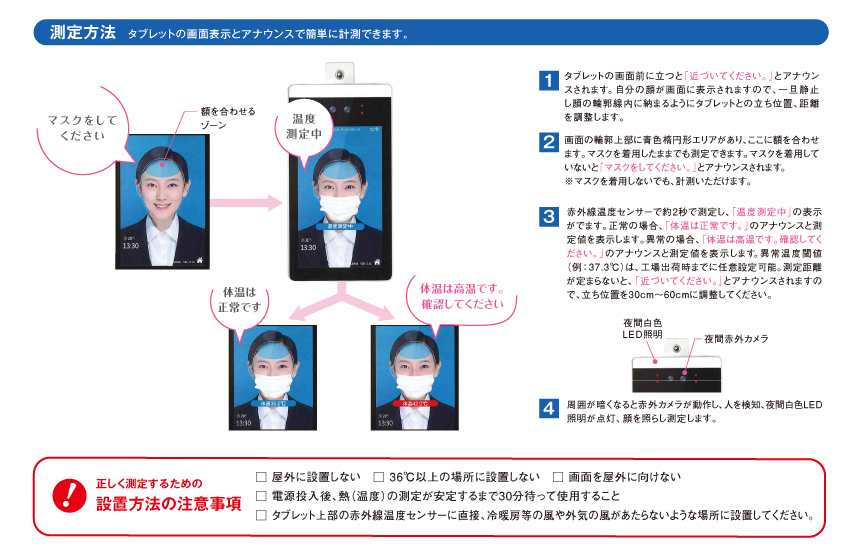 非接触型温度センサータブレット