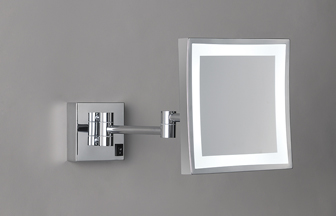 洗面室のメイン鏡の横に設置するライト付きの拡大鏡GBK02